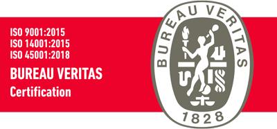 Certificación ISO 9001:2015, ISO 14001:2015 e ISO 45001:2018 emitida por Bureau Veritas